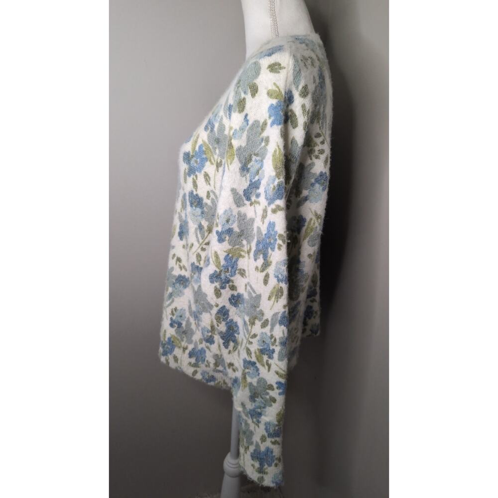 Joie Floral Fuzzy Knit Sweater Large Cottagecore Cozy Pullover - Picture 2 of 6